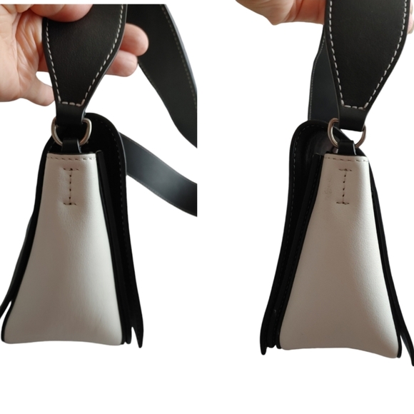 Celine Frame Black & White Leather Crossbody Bag - Picture 12 of 16